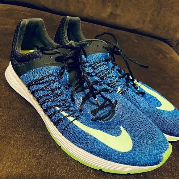 Excellent NIKE Zoom Streak Racing Flats Mens 9.5 US 43 EUR Blue Green Black - Picture 1 of 11